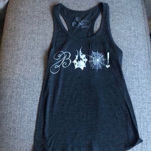 Boo! Halloween Print Racerback Tank- Small